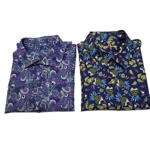 Alan Flusser Shirt Bundle XL • Bold Paisley + Pineapple Prints • 2‑Piece Bundle